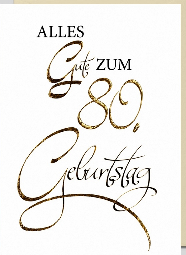 Klappkarte 80.Geburtstag, DIN C6 