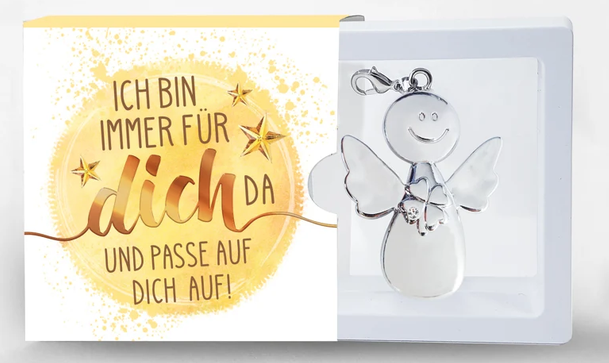 Schutzengel Metall-Anhänger in Geschenkschachtel 