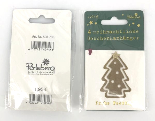 36 Pack (VK:1,95/Pack) Geschenkanhänger im Sortiment, Weihnachten, Mini 7 cm x 7 cm