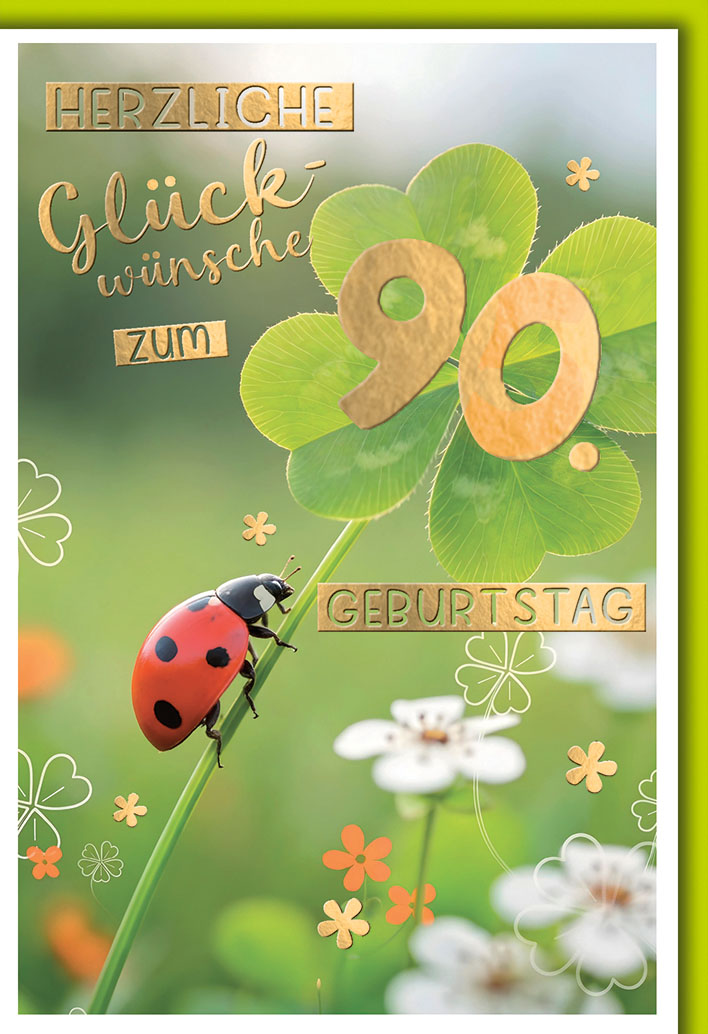 Klappkarte 90.Geburtstag, DIN C6 
