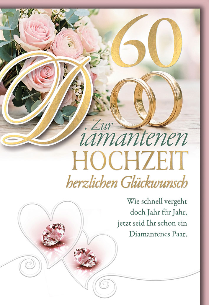 Klappkarte Diamanthochzeit, DIN C6