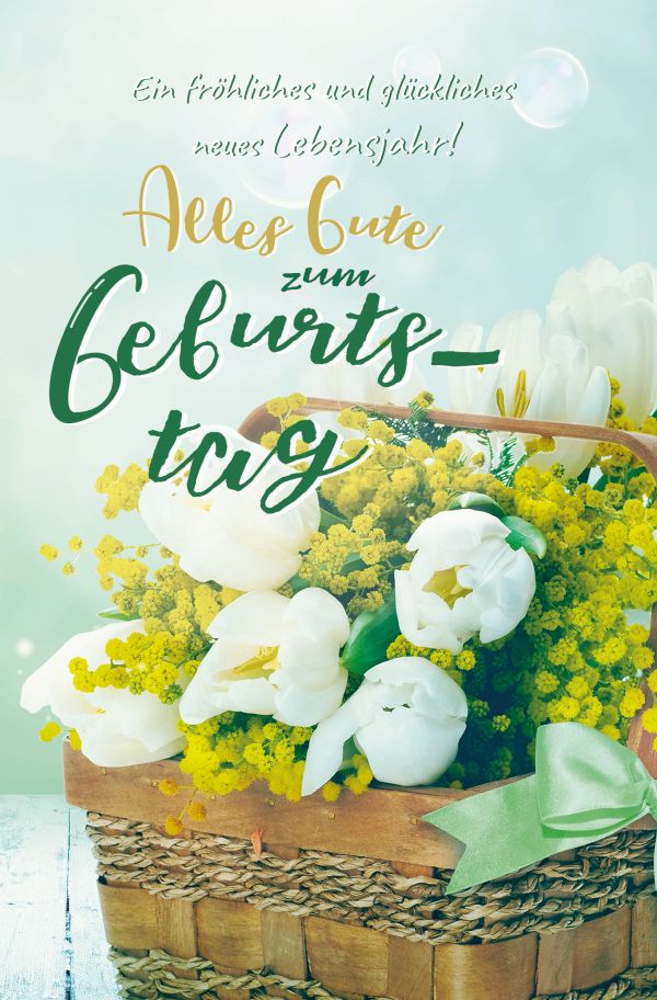 100 Klappkarten (OP) Geburtstag mit Spruch, DIN C6