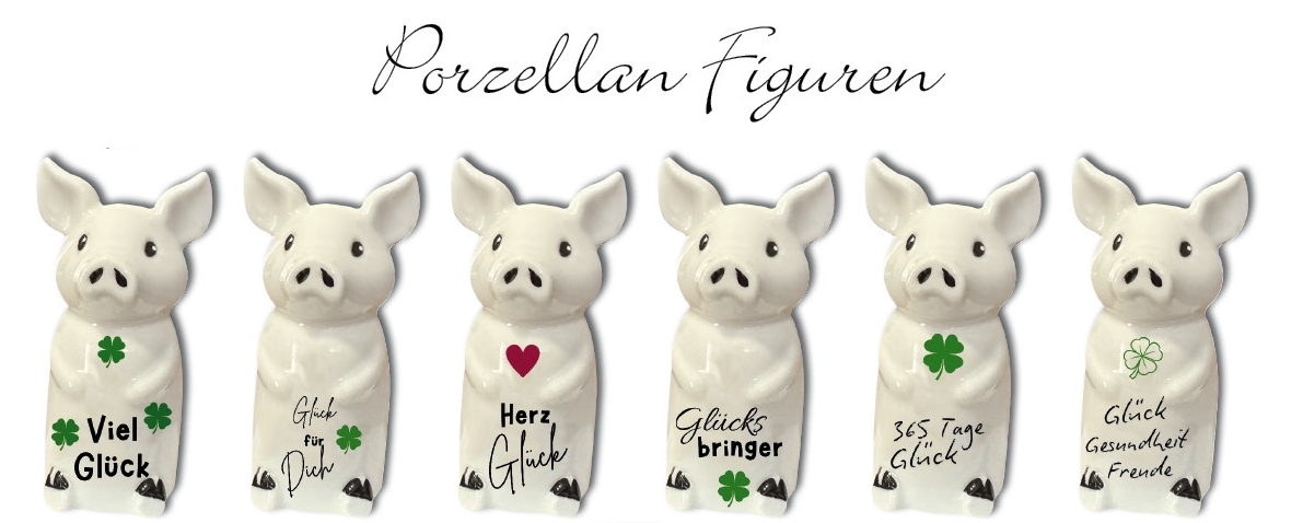 6 x 4 Porzellan Schweinchen 4,95 