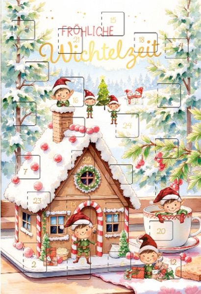 Klappkarte Adventskalender, DIN C6   