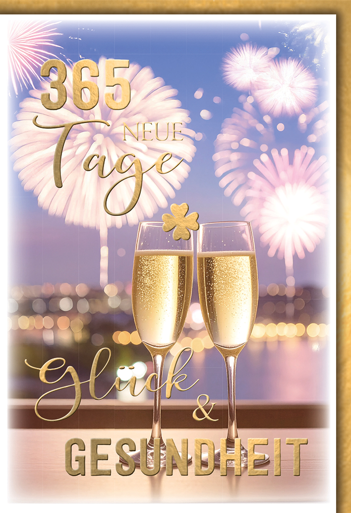 Klappkarte Neujahr, DIN C6