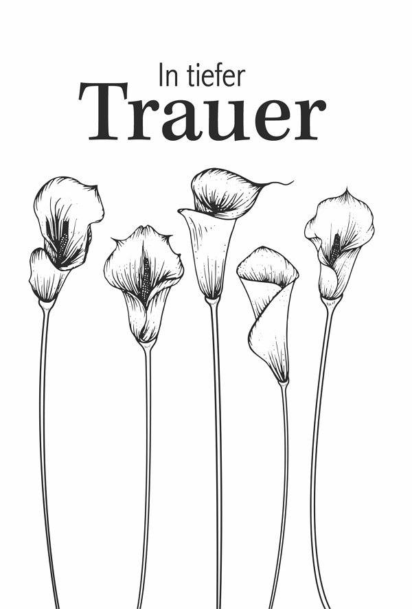 100 Klappkarten (OP) Trauer, DIN C6 