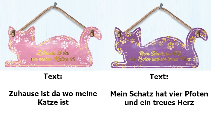 6 x 3 Dekoschilder Katze UVP 5,95