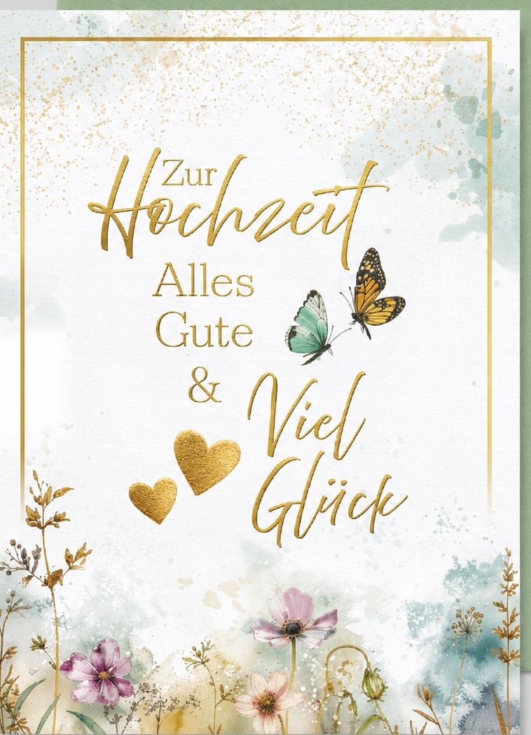 Klappkarte Hochzeit, DIN C6  