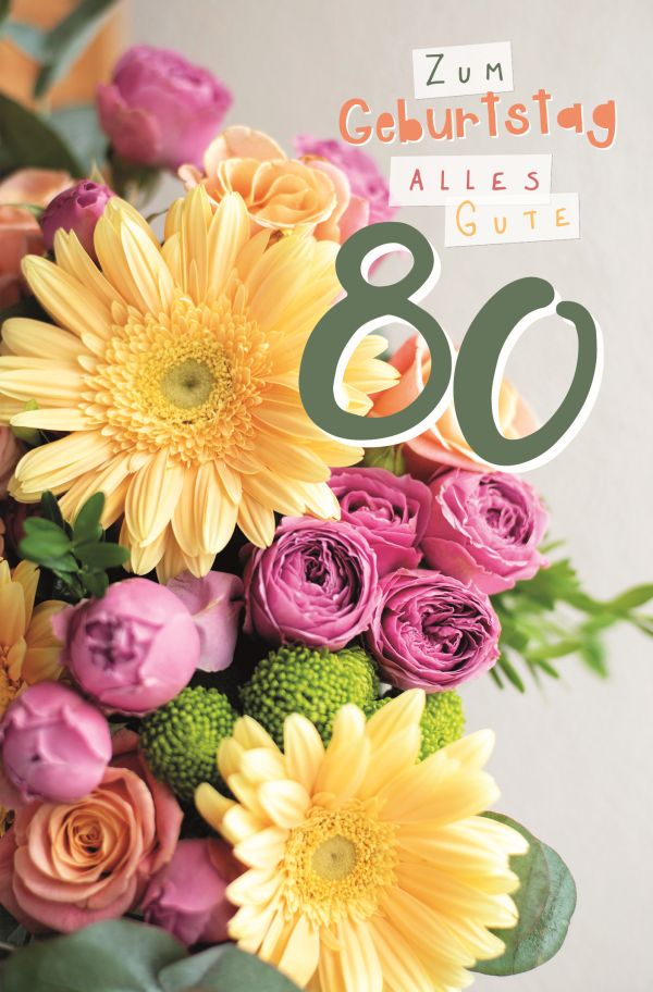 100 Klappkarten (OP) Geburtstag Zahlen 65 - 90, DIN C6