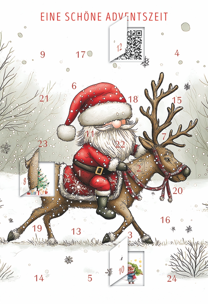 Klappkarte Adventskalender, DIN C6