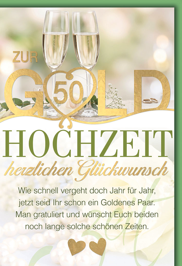 Klappkarte Goldene Hochzeit, DIN C6  