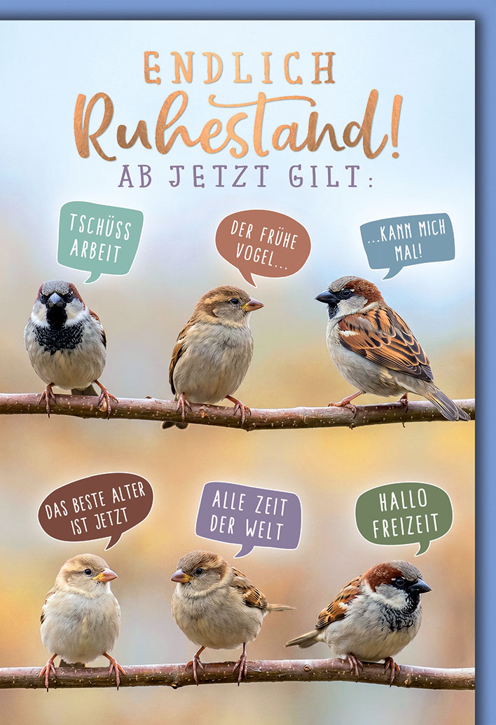 Klappkarte Ruhestand, DIN C6  