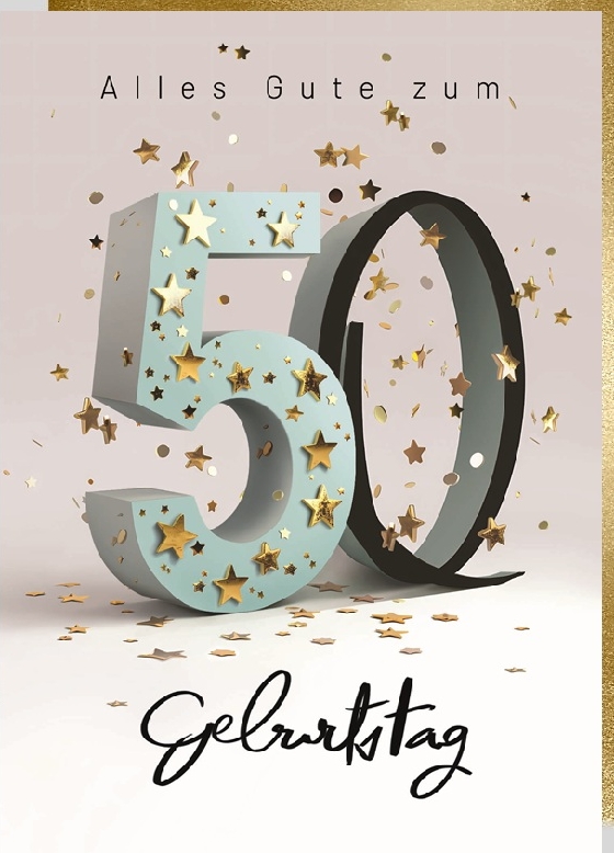 Klappkarte 50.Geburtstag, DIN C6