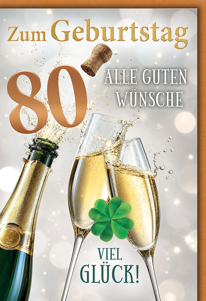 Klappkarte 80.Geburtstag, DIN C6 
