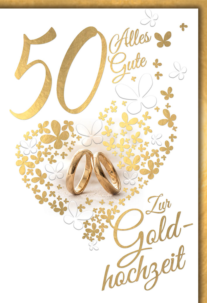 Klappkarte Goldene Hochzeit, DIN C6   
