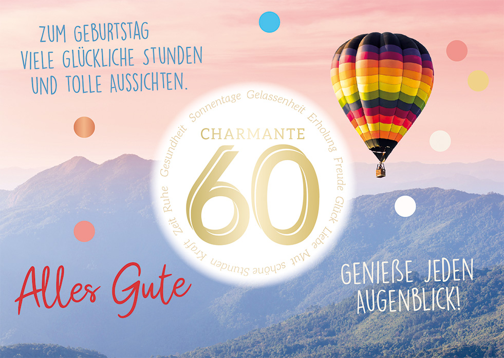 Klappkarte 60.Geburtstag, DIN C6