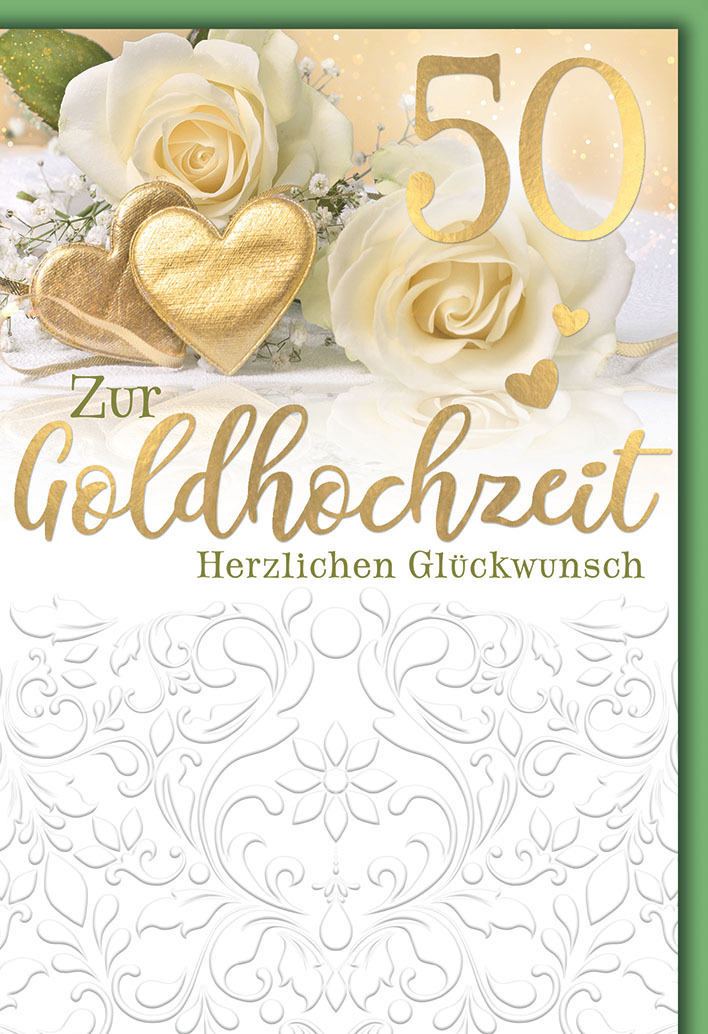 Klappkarte Goldene Hochzeit, DIN C6   
