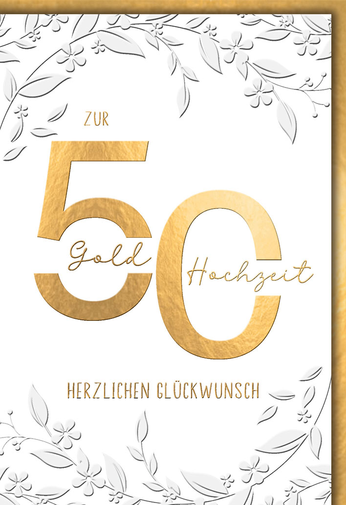 Klappkarte Goldene Hochzeit, DIN C6  