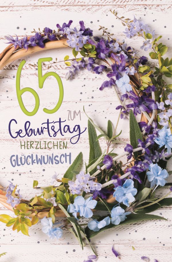 100 Klappkarten (OP) Geburtstag Zahlen 65 - 90, DIN C6