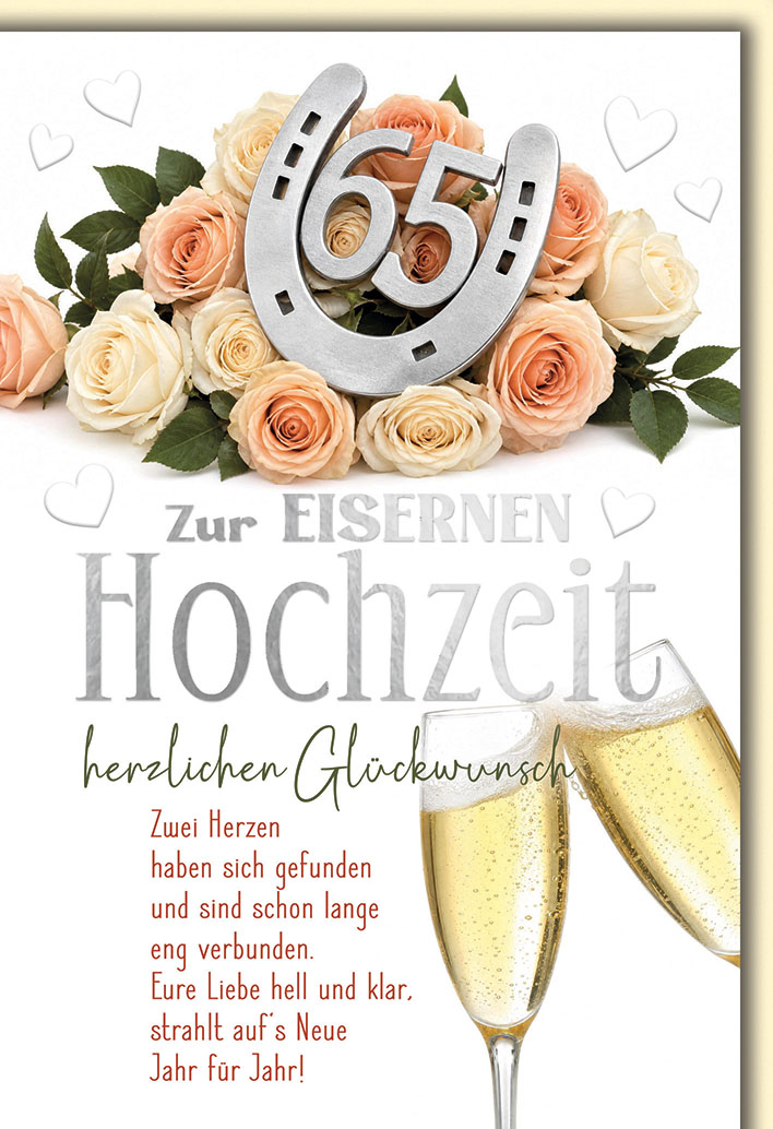 Klappkarte Eisen Hochzeit, DIN C6 