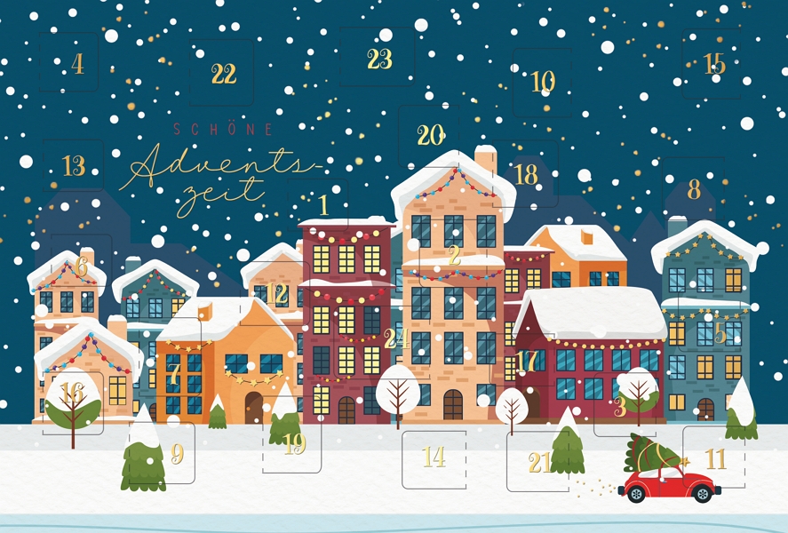 Klappkarte Adventskalender, DIN C6  