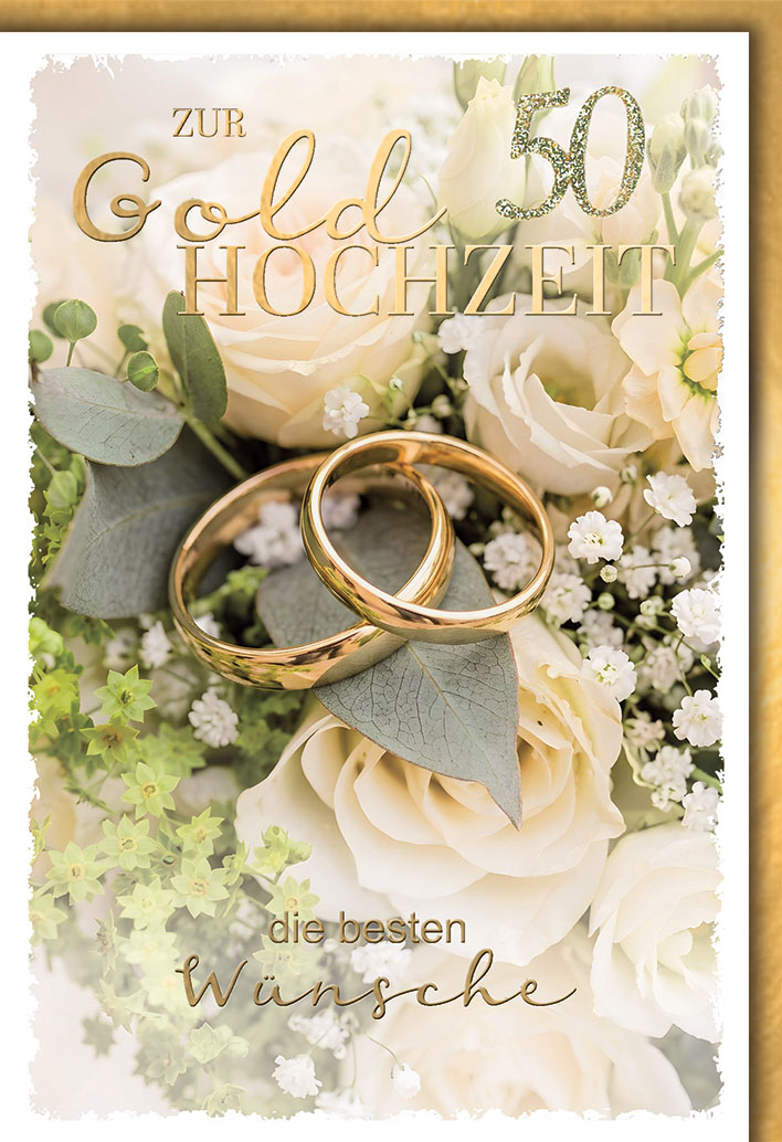 Klappkarte Goldene Hochzeit, DIN C6 