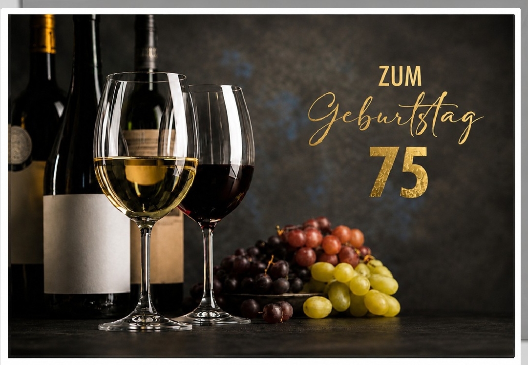 Klappkarte 75.Geburtstag, DIN C6  