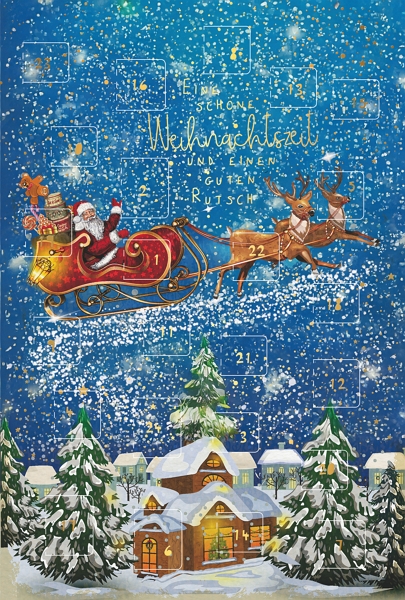 Klappkarte Adventskalender, DIN C6  