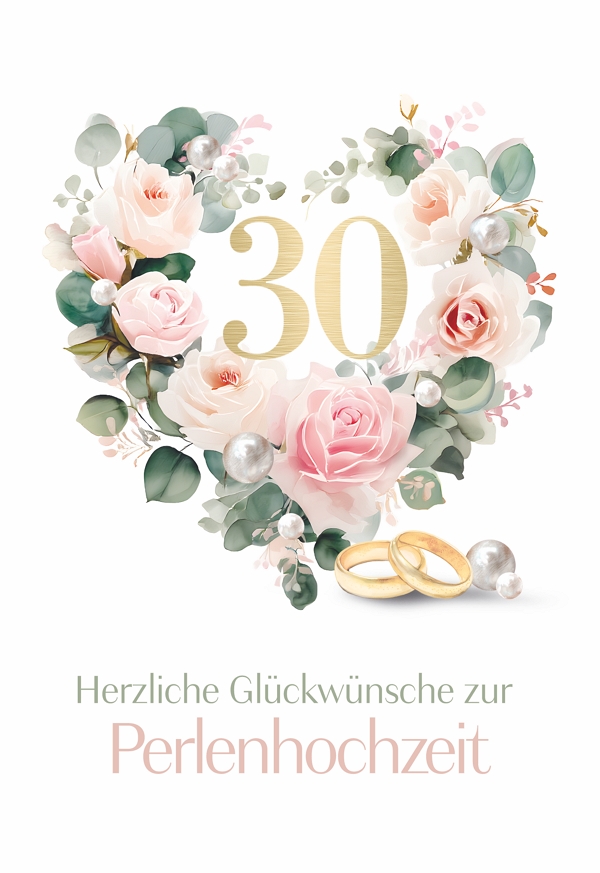 Klappkarte Perlen Hochzeit, DIN C6