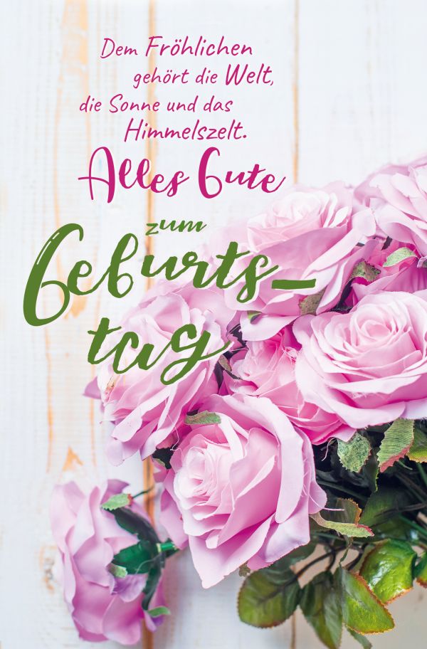 100 Klappkarten (OP) Geburtstag mit Spruch, DIN C6