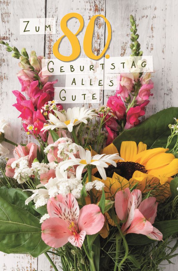 100 Klappkarten (OP) Geburtstag Zahlen 65 - 90, DIN C6