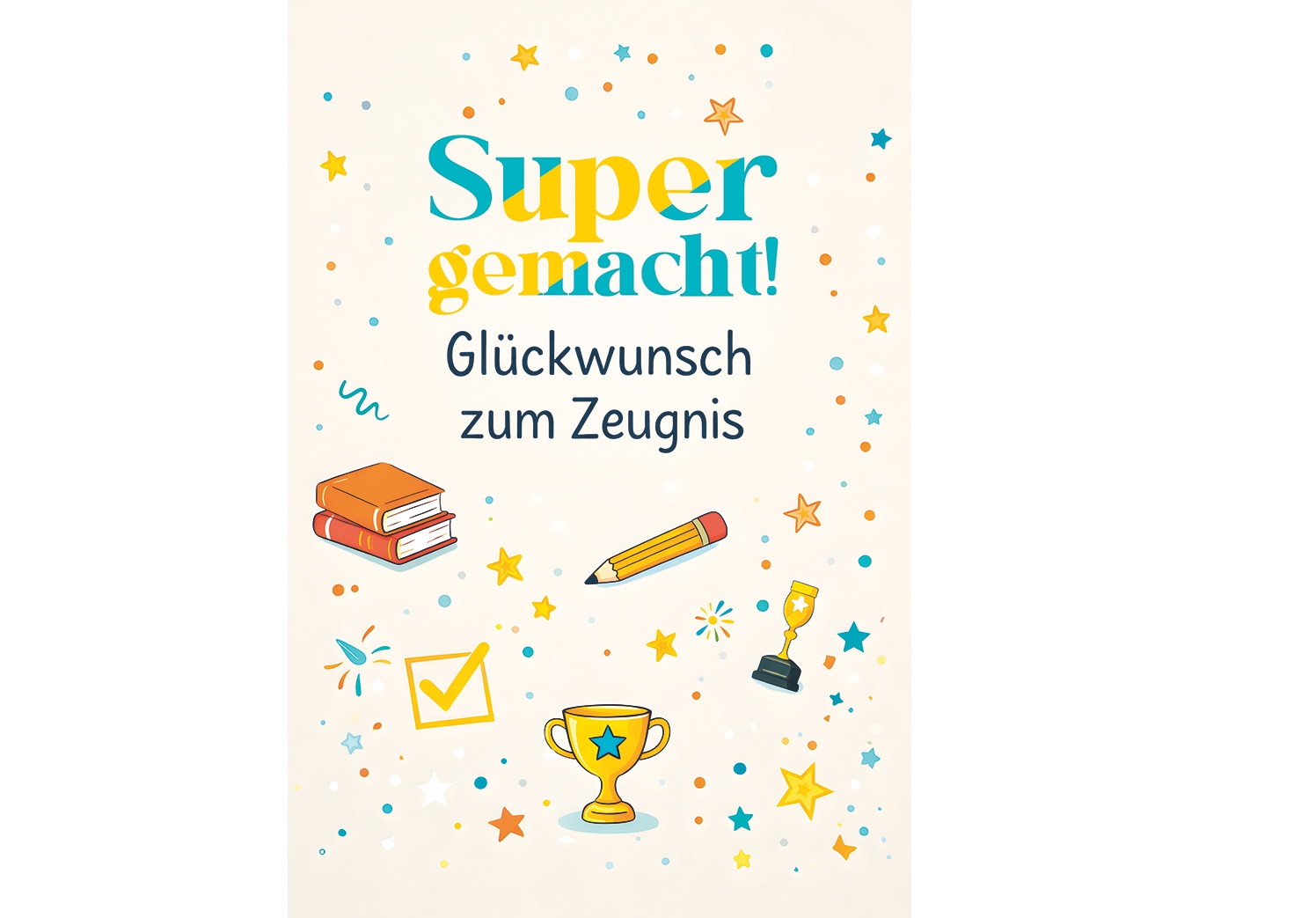 Klappkarte Schulabschluss, Zeugnis, DIN C6 Kopie