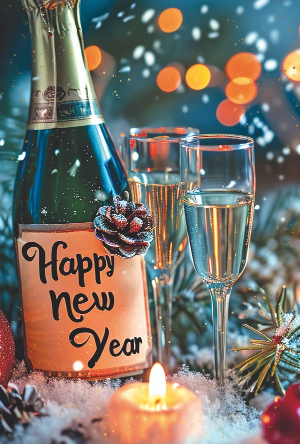 Klappkarte Neujahr, DIN C6 