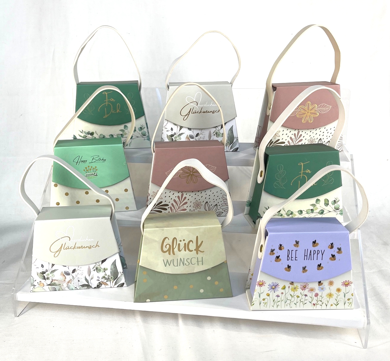 6 x 4 Mini-Handtaschen-Geschenkboxen