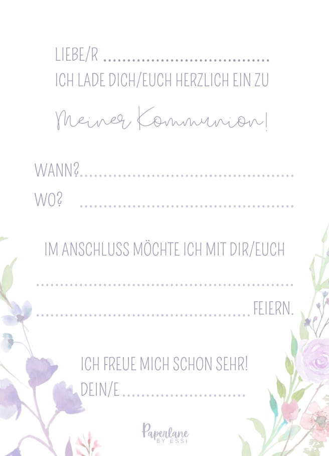 5 Einladungen Kommunion, DIN C6 