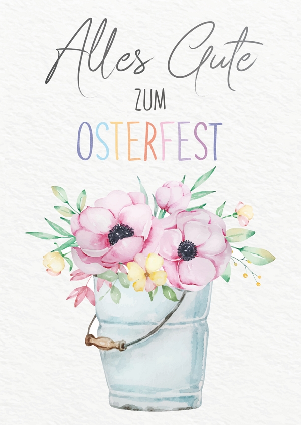 4 Postkarten im Beutel, Ostern 