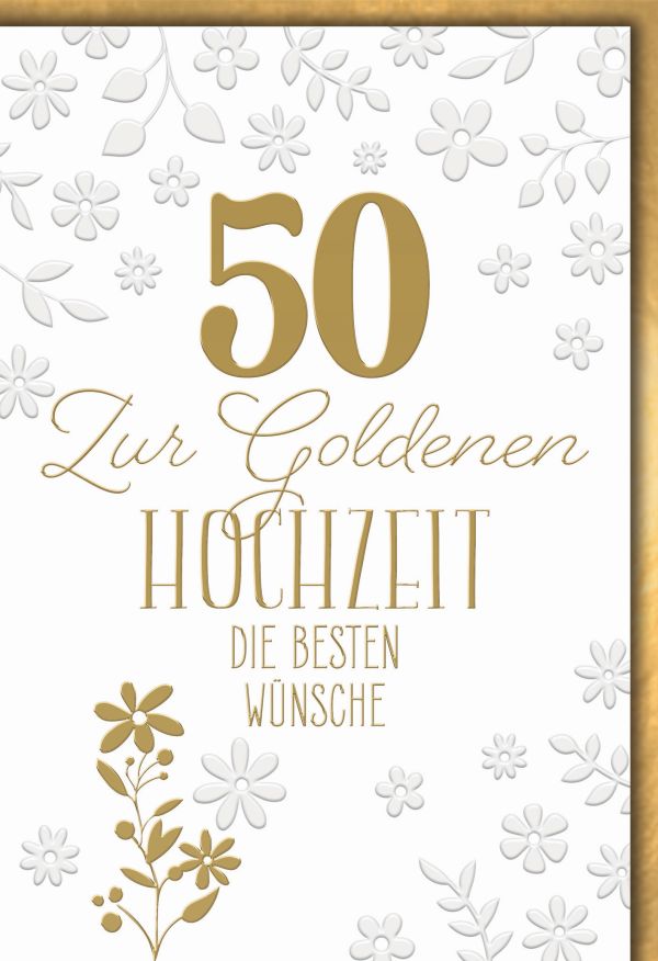 Klappkarte Goldene Hochzeit, DIN C6