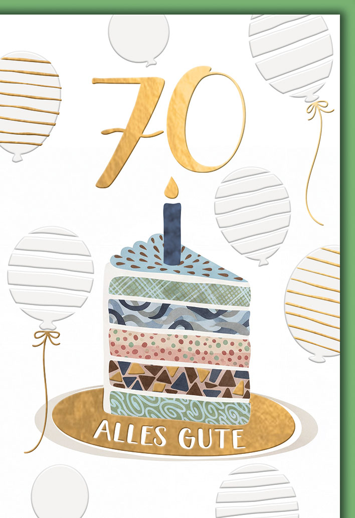 Klappkarte 70.Geburtstag, DIN C6  