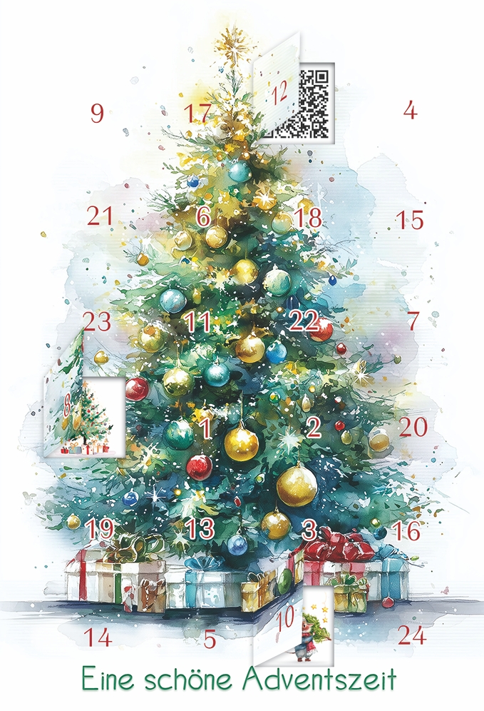 Klappkarte Adventskalender, DIN C6 