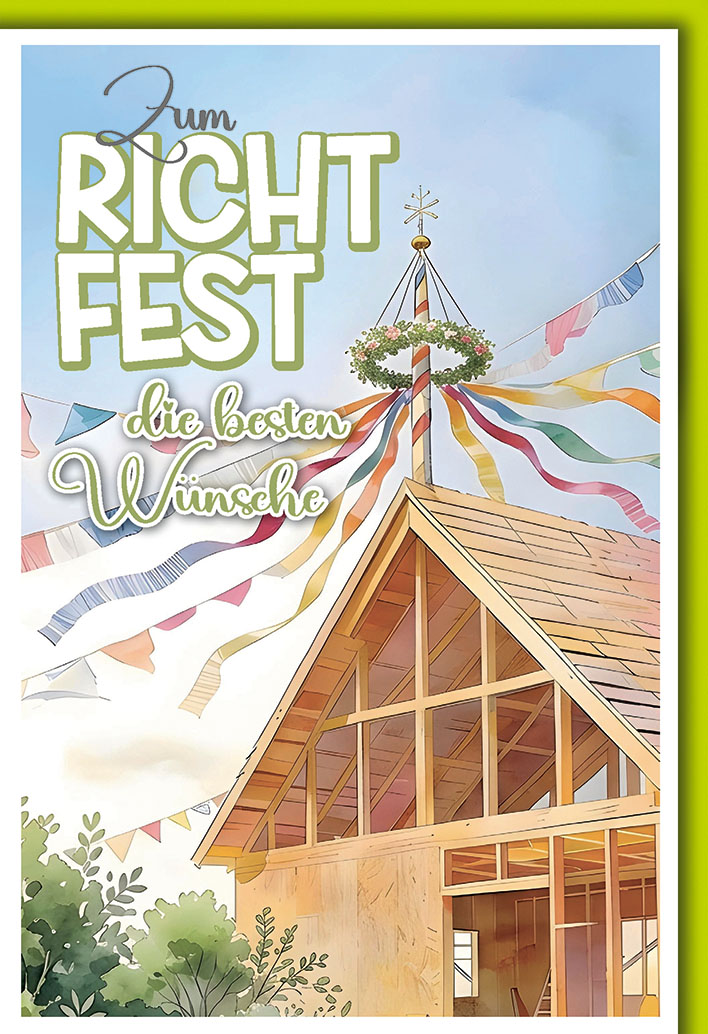 Klappkarte Richtfest, DIN C6 