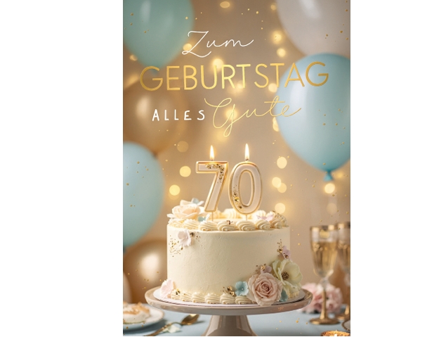 Klappkarte 70.Geburtstag, DIN C6 
