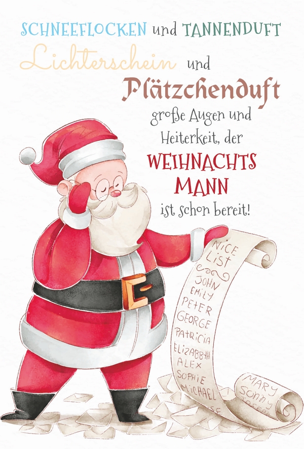 Klappkarte Weihnachten, DIN C6