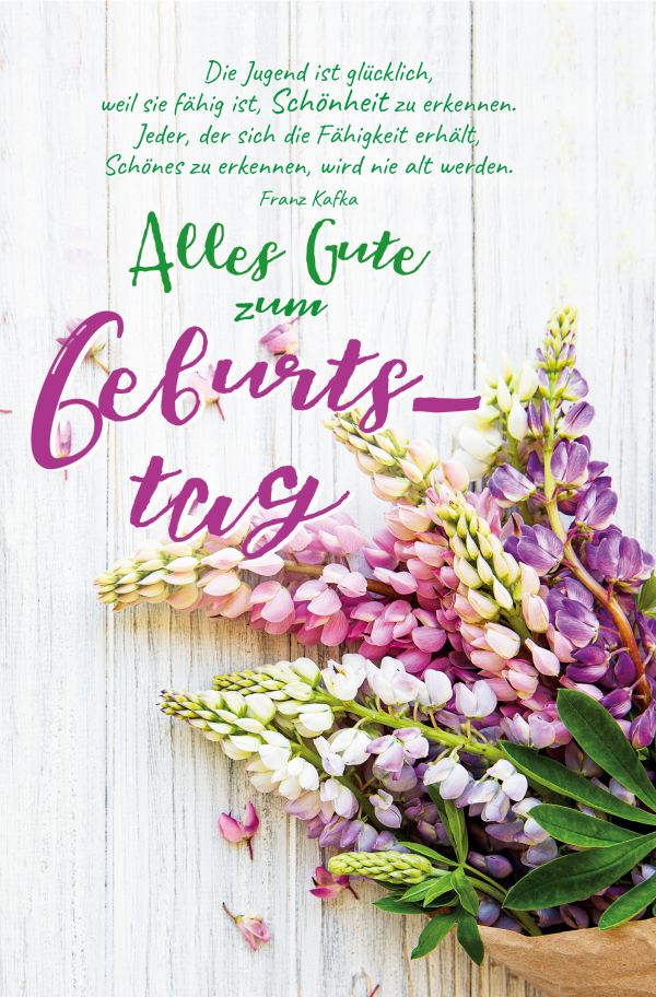 100 Klappkarten (OP) Geburtstag mit Spruch, DIN C6