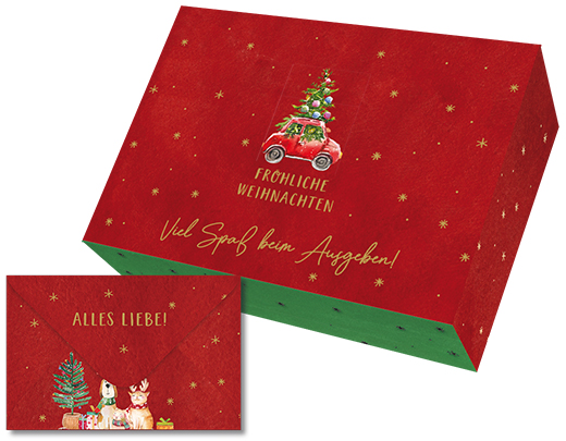 6 x 6 Geldbriefboxen Weihnachten 