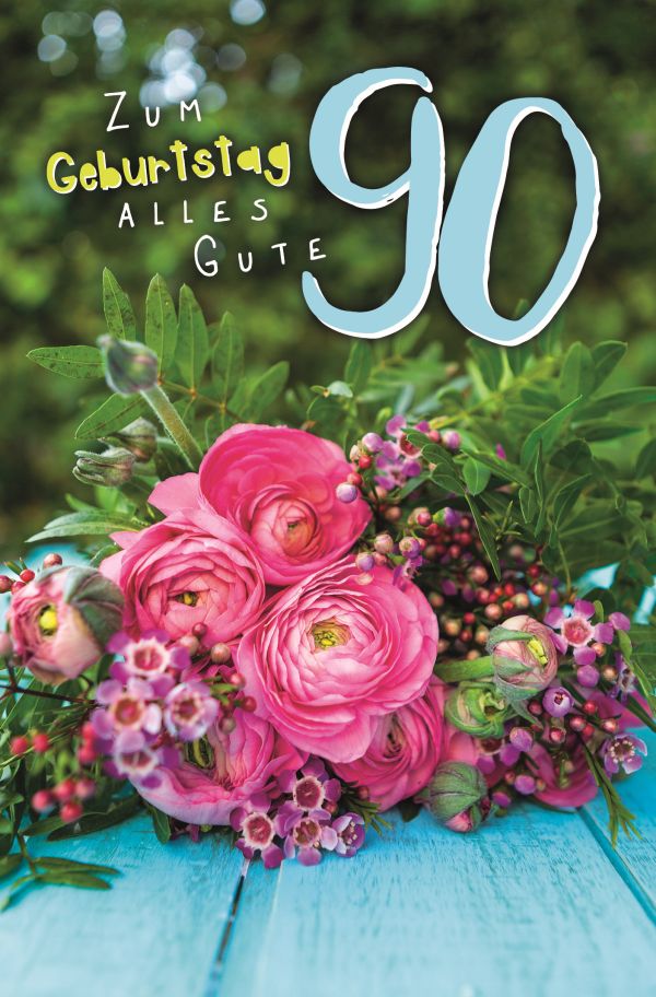 100 Klappkarten (OP) Geburtstag Zahlen 65 - 90, DIN C6