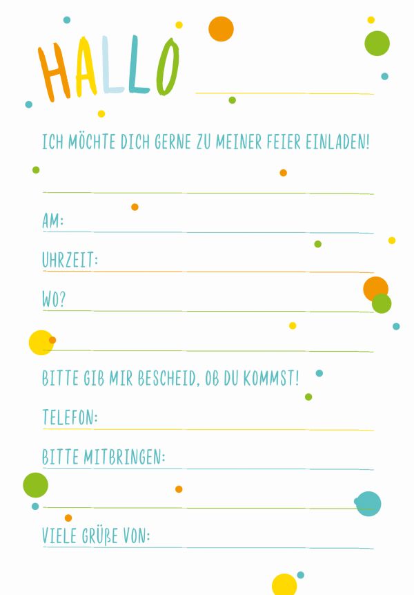 6 Postkarten mit Umschlag im Pack, Einladung