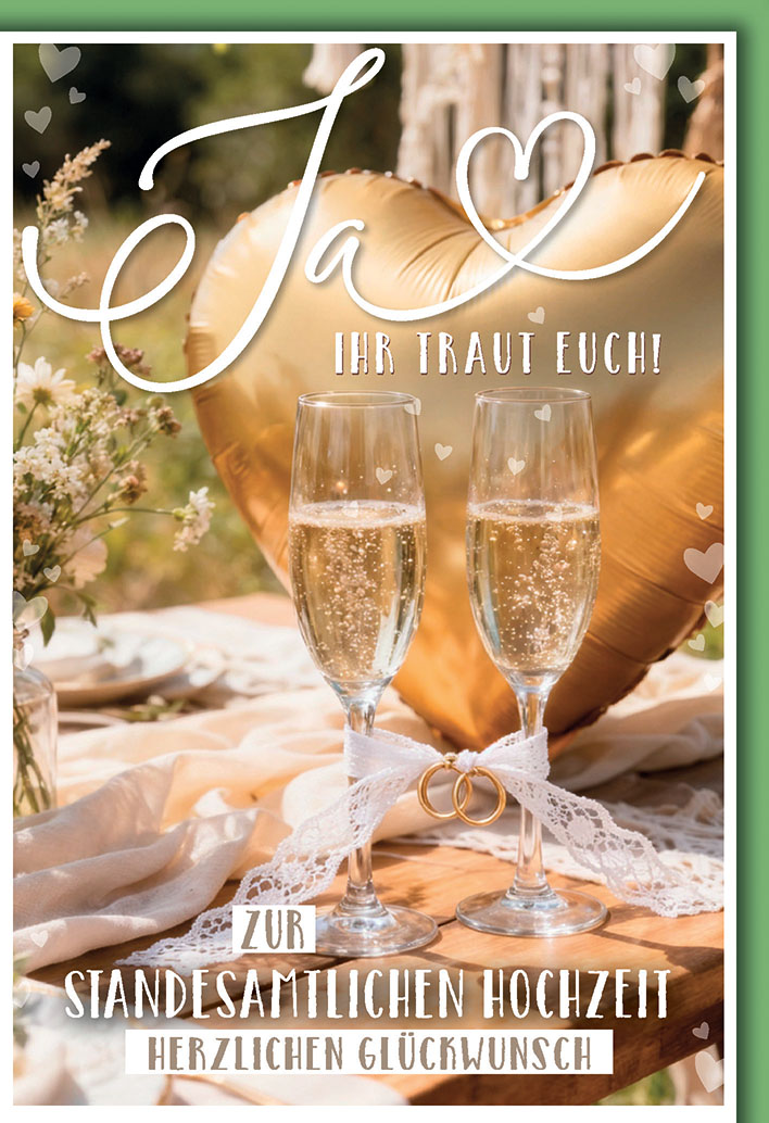 Klappkarte Hochzeit, Standesamtlich, DIN C6 