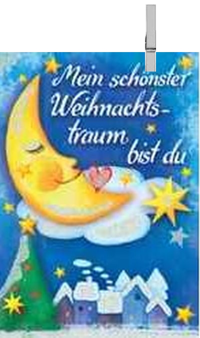 Klammerkarte Weihnachten, Mini 5,5 x 7,5