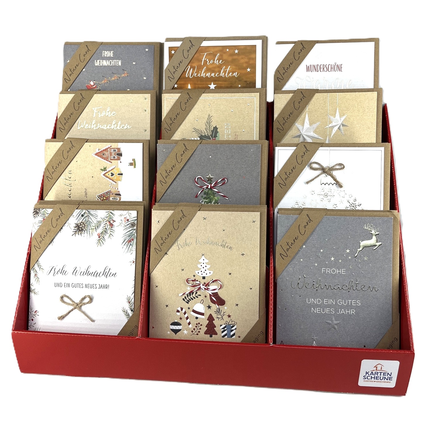 12 x 3 Weihnachtskarten ohne Cello im Sortiment, UVP 2,99