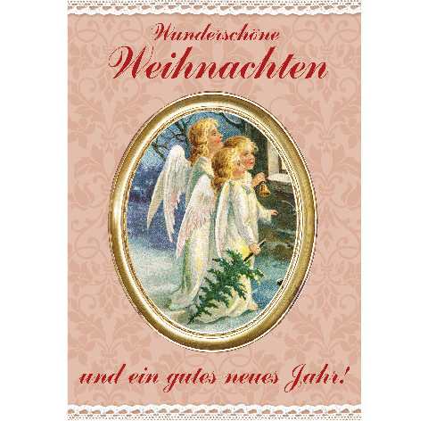 Klappkarte Weihnachten, Engel, DIN C6  